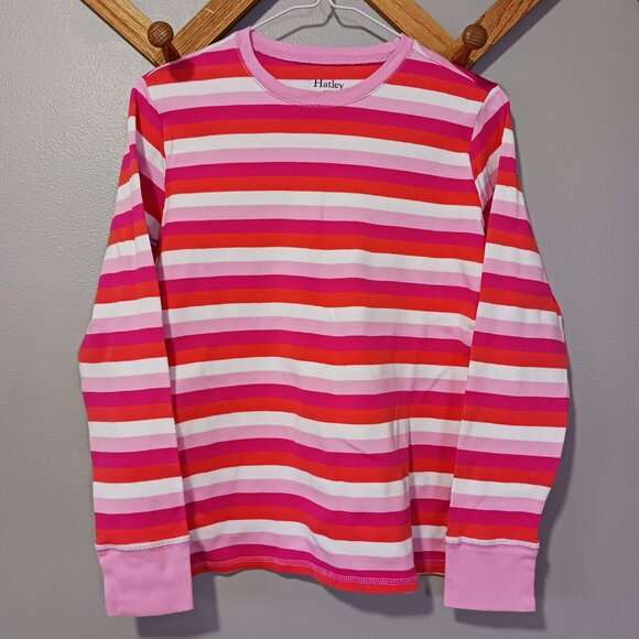 Hatley Organic Cotton Long Sleeve Pink Striped Pajama Set Women's Med - Picture 4 of 11